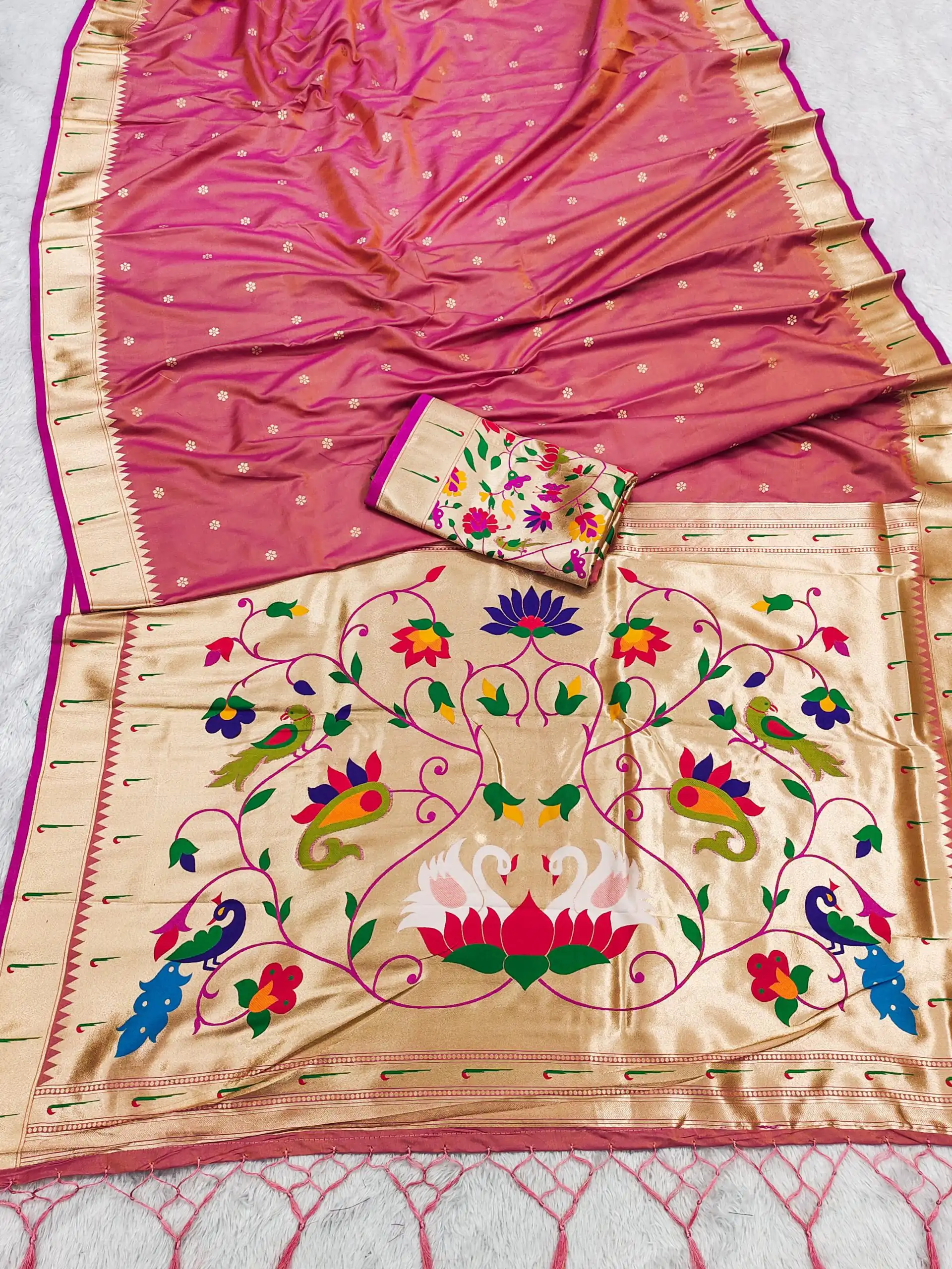 Peach Silk Zari Lace Work Saree | Sarees, Bollywood Sarees, Creative Sarees, Designer Sarees, Embroidered Sarees, Ethnic Saree, Modern Digital sarees, Party Wear Sarees