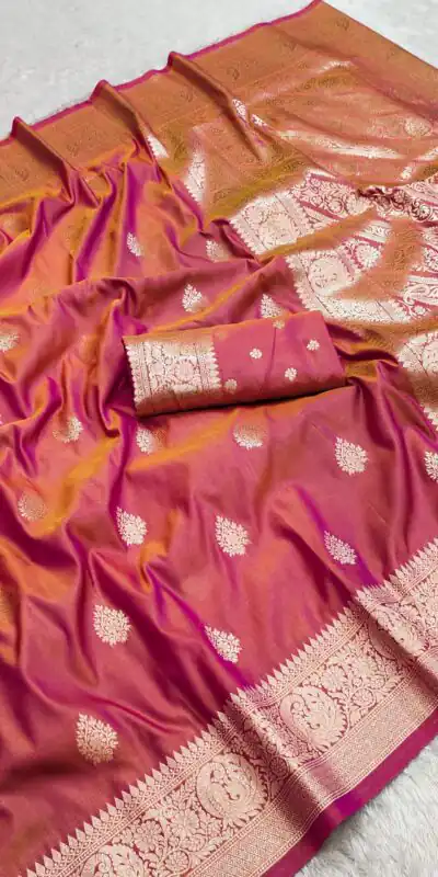 Peach Soft Banarasi Cotton Silk Zari Work Saree | Sarees, Bollywood Sarees, Creative Sarees, Designer Sarees, Embroidered Sarees, Ethnic Saree, Modern Digital sarees, Party Wear Sarees