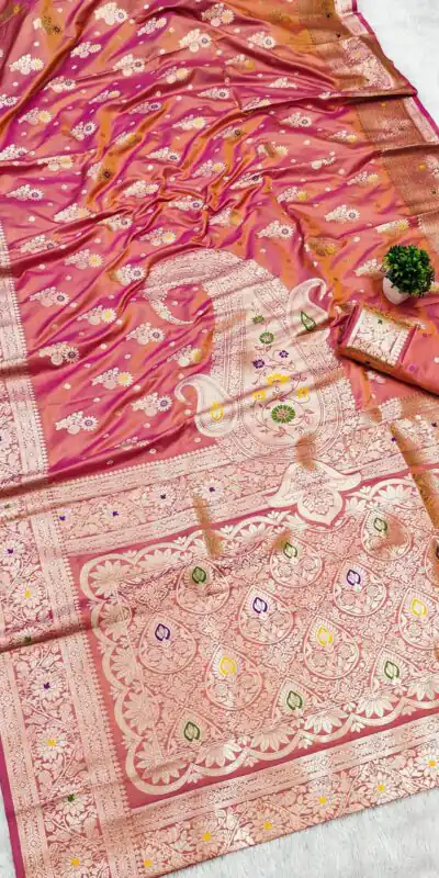 Peach Soft Banarasi Silk Lace Zari Work Saree | Sarees, Bollywood Sarees, Creative Sarees, Designer Sarees, Embroidered Sarees, Ethnic Saree, Modern Digital sarees, Party Wear Sarees