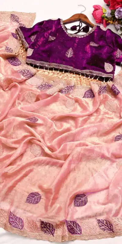 Peach Soft Fandy Silk Embroidery Lace Work Saree | Sarees, Bollywood Sarees, Creative Sarees, Designer Sarees, Embroidered Sarees, Ethnic Saree, Modern Digital sarees, Party Wear Sarees