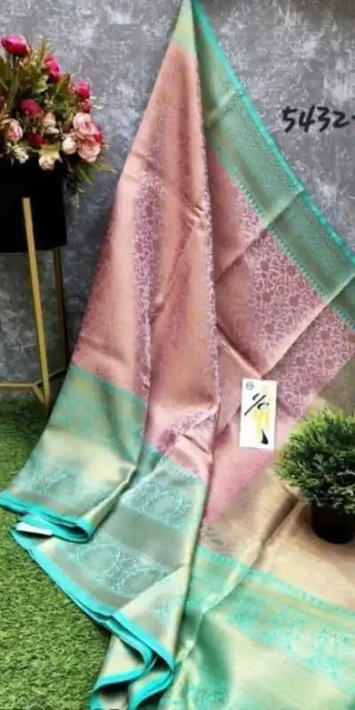 Peach Soft Lichi Silk All Over Saree | Sarees, Bollywood Sarees, Creative Sarees, Designer Sarees, Embroidered Sarees, Ethnic Saree, Modern Digital sarees, Party Wear Sarees