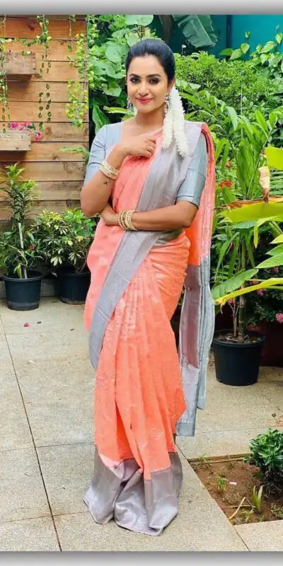 Peach Soft Lichi Silk Border Lace Work Saree | Sarees, Bollywood Sarees, Creative Sarees, Designer Sarees, Embroidered Sarees, Ethnic Saree, Modern Digital sarees, Party Wear Sarees