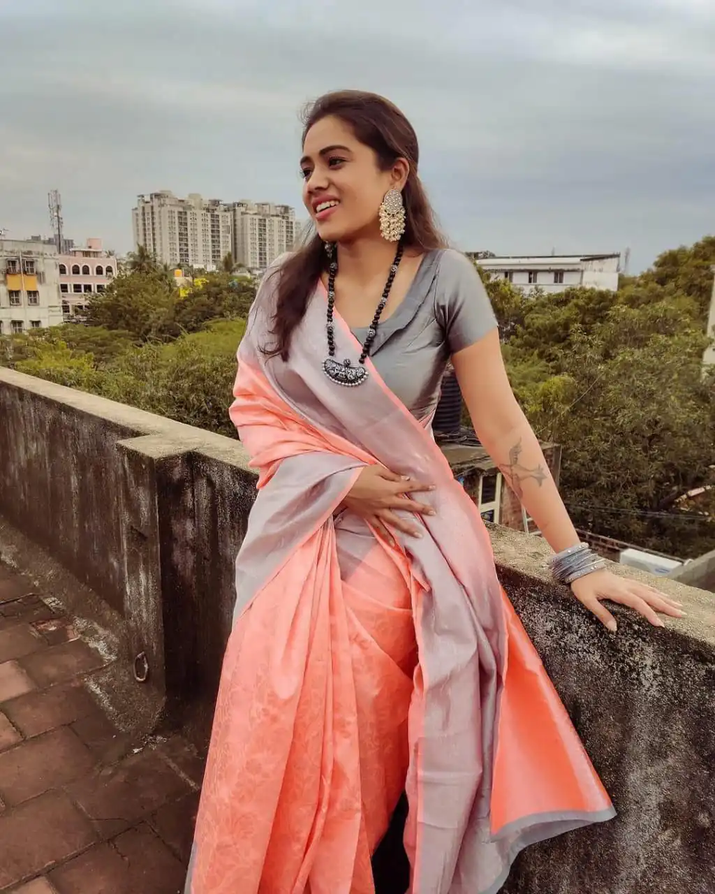 Peach Soft Lichi Silk Border Lace Work Saree | Sarees, Bollywood Sarees, Creative Sarees, Designer Sarees, Embroidered Sarees, Ethnic Saree, Modern Digital sarees, Party Wear Sarees