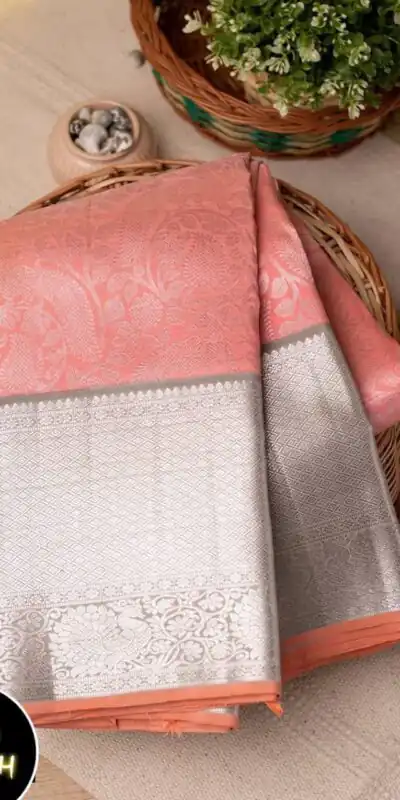 Peach Soft Lichi Silk Border Lace Work Saree | Sarees, Bollywood Sarees, Creative Sarees, Designer Sarees, Embroidered Sarees, Ethnic Saree, Modern Digital sarees, Party Wear Sarees