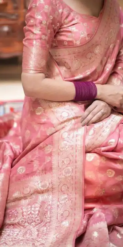 Peach Soft Lichi Silk With Jacquard Work Saree | Sarees, Bollywood Sarees, Creative Sarees, Designer Sarees, Embroidered Sarees, Ethnic Saree, Modern Digital sarees, Party Wear Sarees