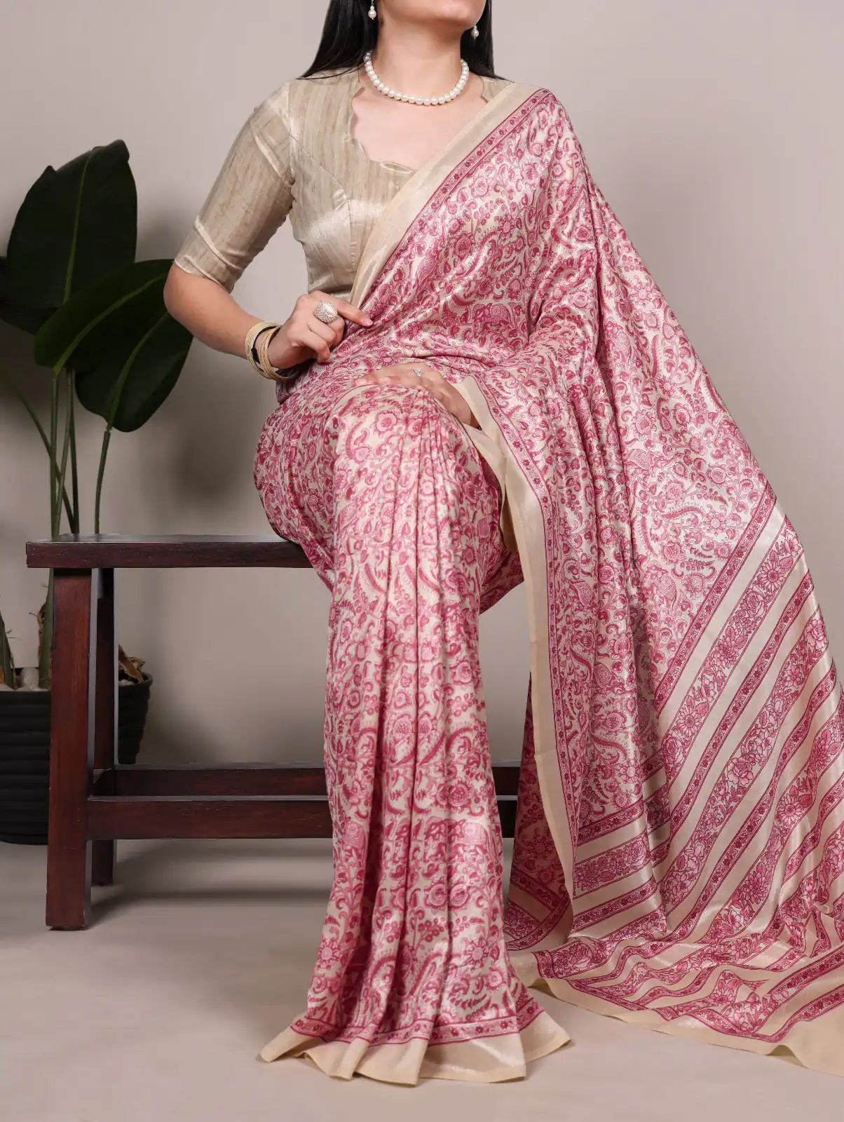 Peach Taser Silk With Printed Work Saree | Sarees, Bollywood Sarees, Creative Sarees, Designer Sarees, Embroidered Sarees, Ethnic Saree, Modern Digital sarees, Party Wear Sarees