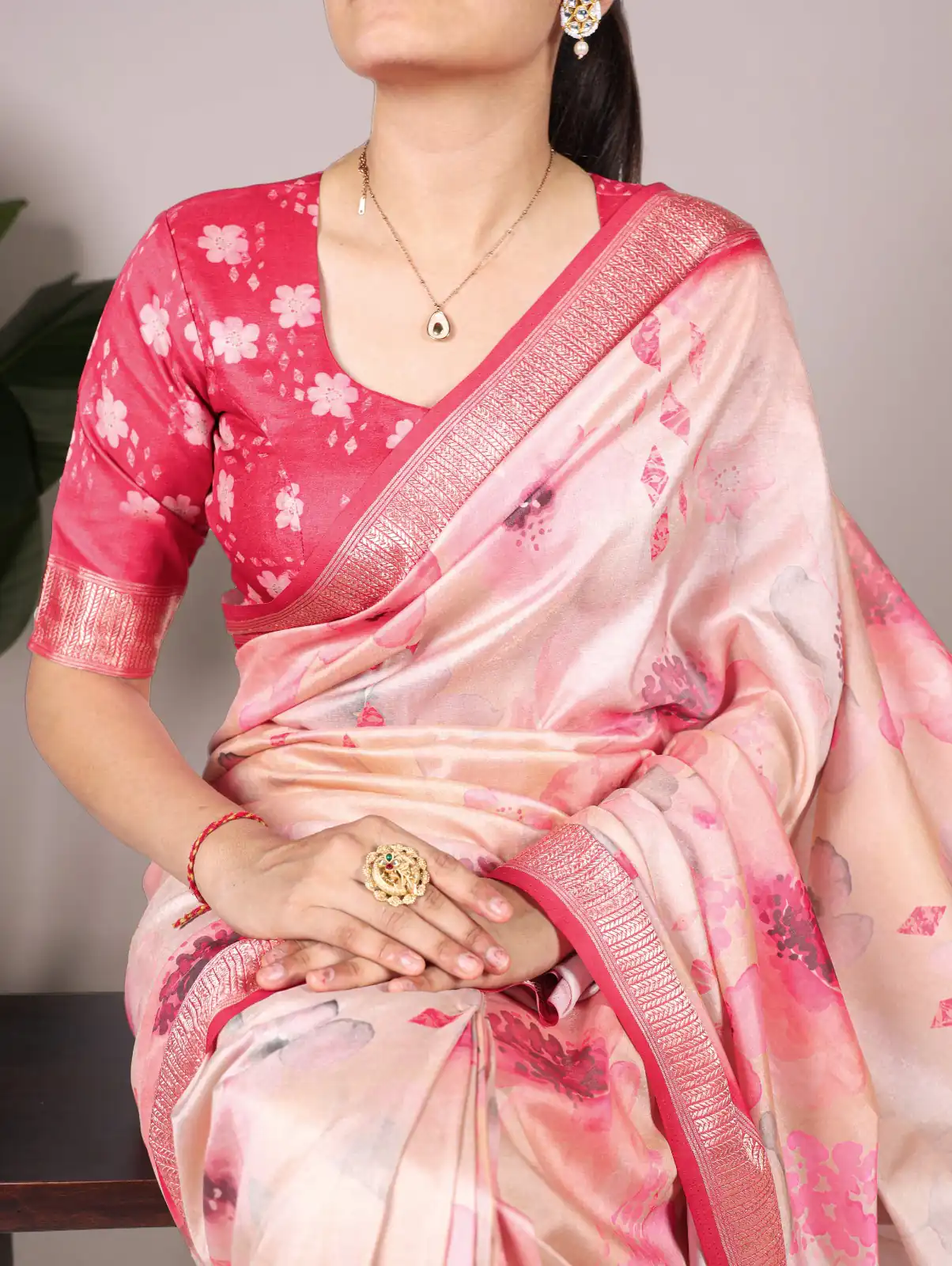 Peach Viscose Printed Saree | Sarees, Bollywood Sarees, Creative Sarees, Designer Sarees, Embroidered Sarees, Ethnic Saree, Modern Digital sarees, Party Wear Sarees