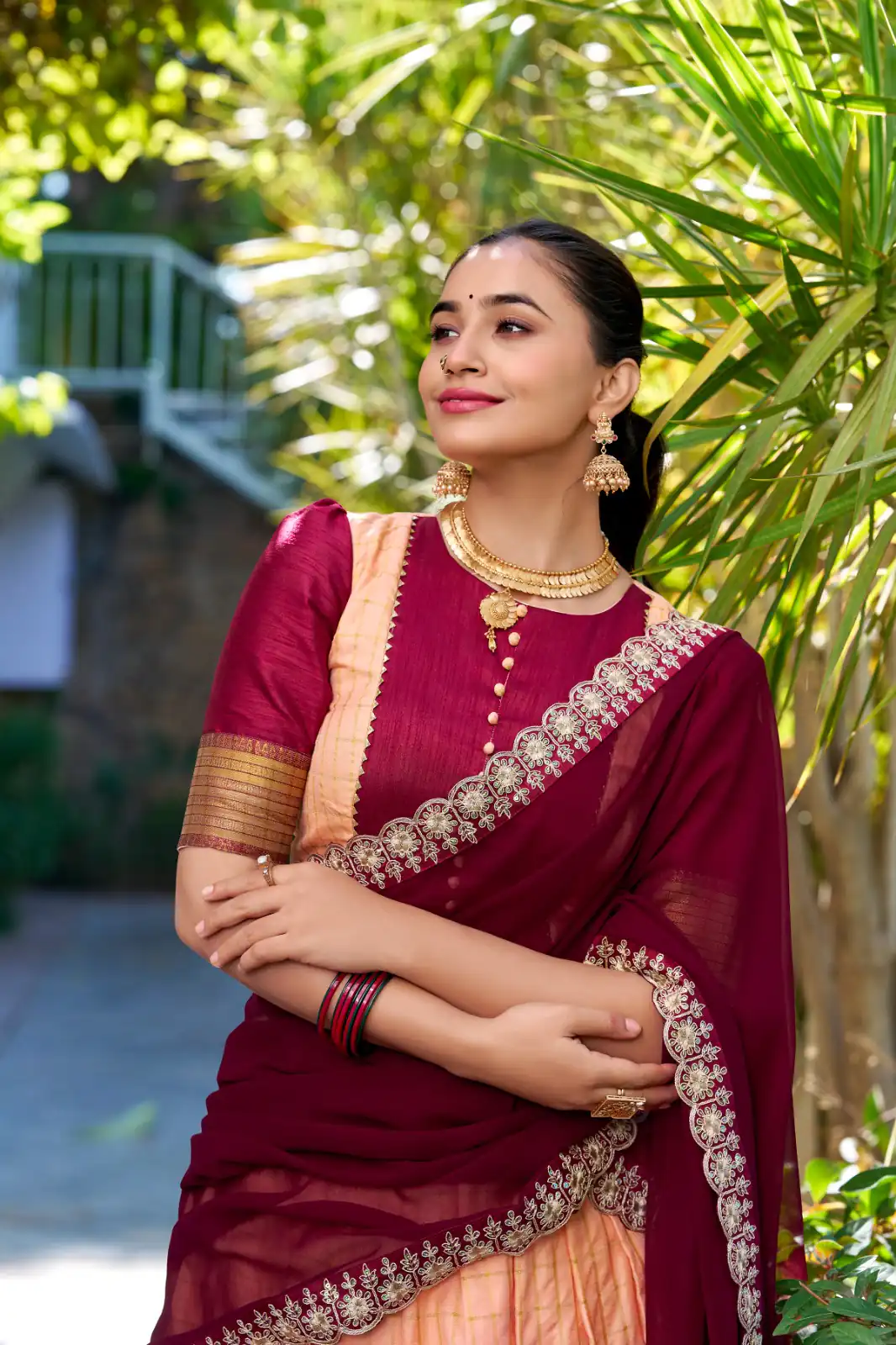 Peach Zari Chex Weaving Work Lehenga Choli | Lehenga, Bollywood Lehenga, Creative Lehenga, Designer Lehenga, Embroidered Lehenga, Party Wear Lehenga
