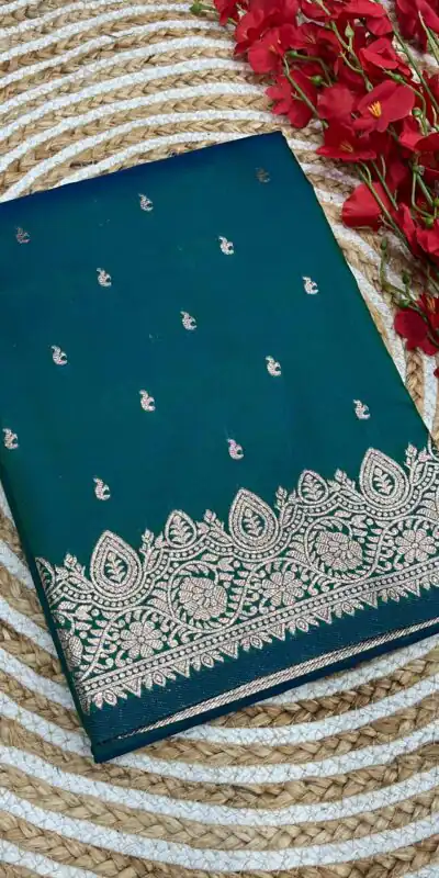 Peacock Blue Banarasi Silk Zari Weaving Pallu Saree | Sarees, Bollywood Sarees, Creative Sarees, Designer Sarees, Embroidered Sarees, Ethnic Saree, Modern Digital sarees, Party Wear Sarees