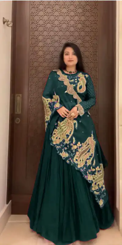 Peacock Blue Georgette Embroidery Work Lehenga Choli | Lehenga, Bollywood Lehenga, Creative Lehenga, Designer Lehenga, Embroidered Lehenga, Party Wear Lehenga