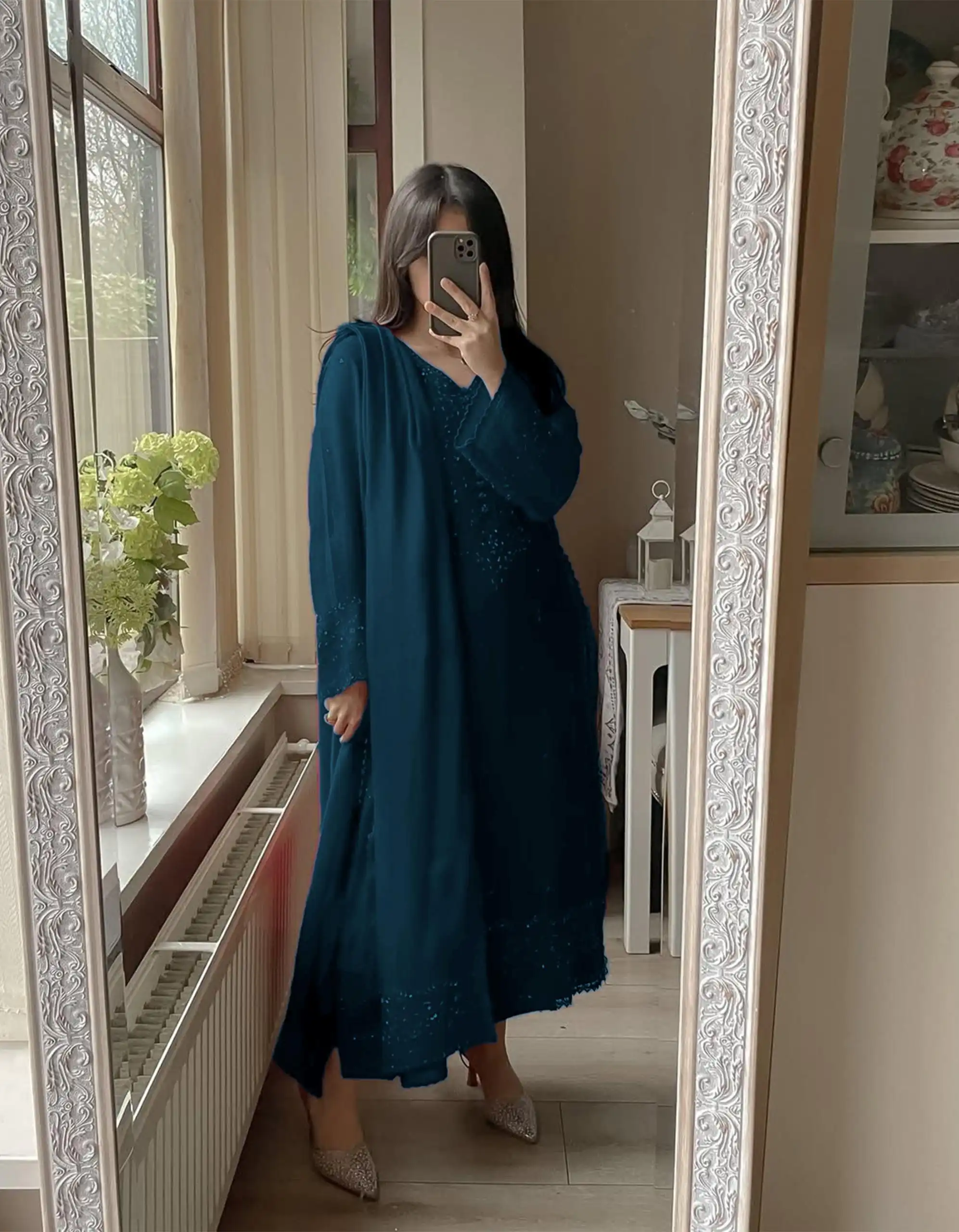Peacock Blue Georgette Embroidery Work Salwar Suit | Jump Suits, Tops & Bottoms, Track Suits, Salwar suit, Casual Suits, Creative suits, Designer Suits, Palazzo Suits, Party Wear Suits, Patiala Suits, Straight Suits, Trendy Wear