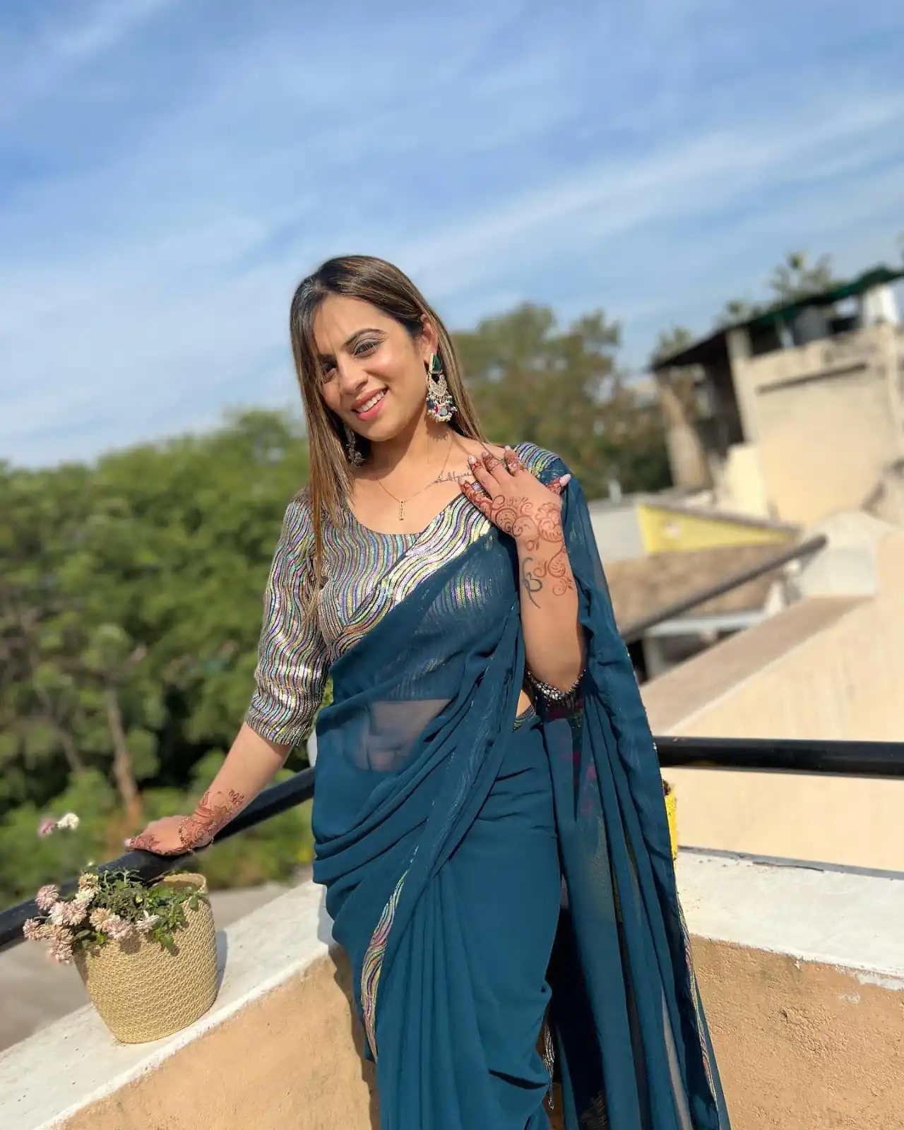 Peacock Blue Georgette Sequence Work Lace Saree | Sarees, Bollywood Sarees, Creative Sarees, Designer Sarees, Embroidered Sarees, Ethnic Saree, Modern Digital sarees, Party Wear Sarees