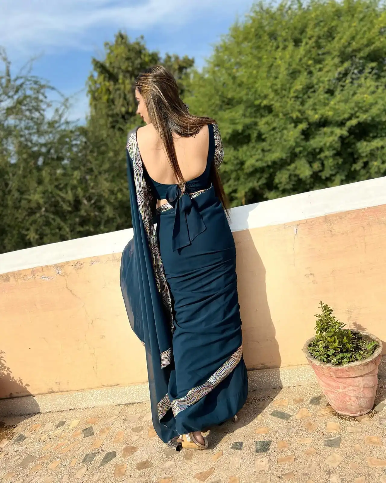 Peacock Blue Georgette Sequence Work Lace Saree | Sarees, Bollywood Sarees, Creative Sarees, Designer Sarees, Embroidered Sarees, Ethnic Saree, Modern Digital sarees, Party Wear Sarees