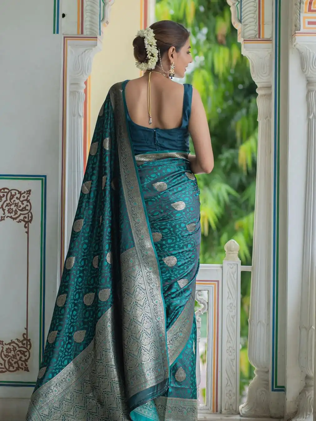 Peacock Blue Lichi Silk Border Saree | Sarees, Bollywood Sarees, Creative Sarees, Designer Sarees, Embroidered Sarees, Ethnic Saree, Modern Digital sarees, Party Wear Sarees