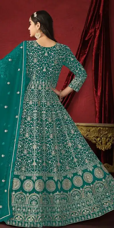 Peacock Green Georgette Embroidery Salwar Suit | Salwar suit, Casual Suits, Creative suits, Designer Suits, Palazzo Suits, Party Wear Suits, Patiala Suits, Straight Suits