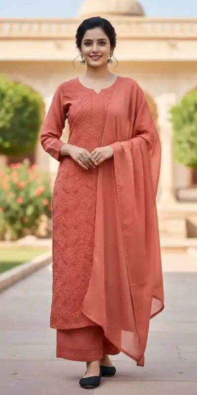 Perfect Peach Georgette Embroidery Work Salwar Suit | Jump Suits, Salwar suit, Casual Suits, Creative suits, Designer Suits, Palazzo Suits, Party Wear Suits, Patiala Suits, Straight Suits