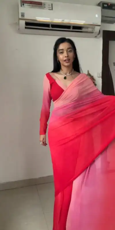 Pink And Red Soft Georgette Silk Ready To Wear Saree | Sarees, Bollywood Sarees, Creative Sarees, Designer Sarees, Embroidered Sarees, Ethnic Saree, Modern Digital sarees, Party Wear Sarees