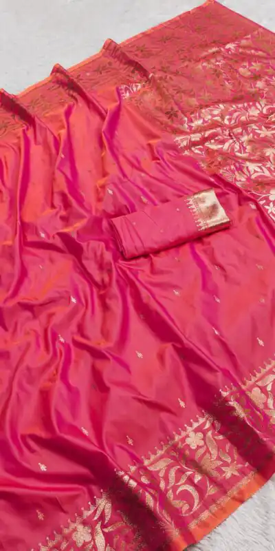 Pink Banarasi Silk Zari Weaving Lace Work Saree | Sarees, Bollywood Sarees, Creative Sarees, Designer Sarees, Embroidered Sarees, Ethnic Saree, Modern Digital sarees, Party Wear Sarees