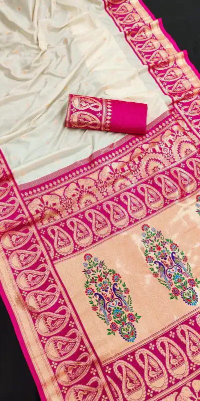 Pink Banarasi Zari Lace Work Saree | Sarees, Bollywood Sarees, Creative Sarees, Designer Sarees, Embroidered Sarees, Ethnic Saree, Modern Digital sarees, Party Wear Sarees