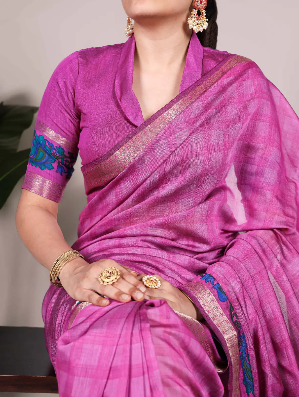 Pink Chanderi Printed Saree | Sarees, Bollywood Sarees, Creative Sarees, Designer Sarees, Embroidered Sarees, Ethnic Saree, Modern Digital sarees, Party Wear Sarees