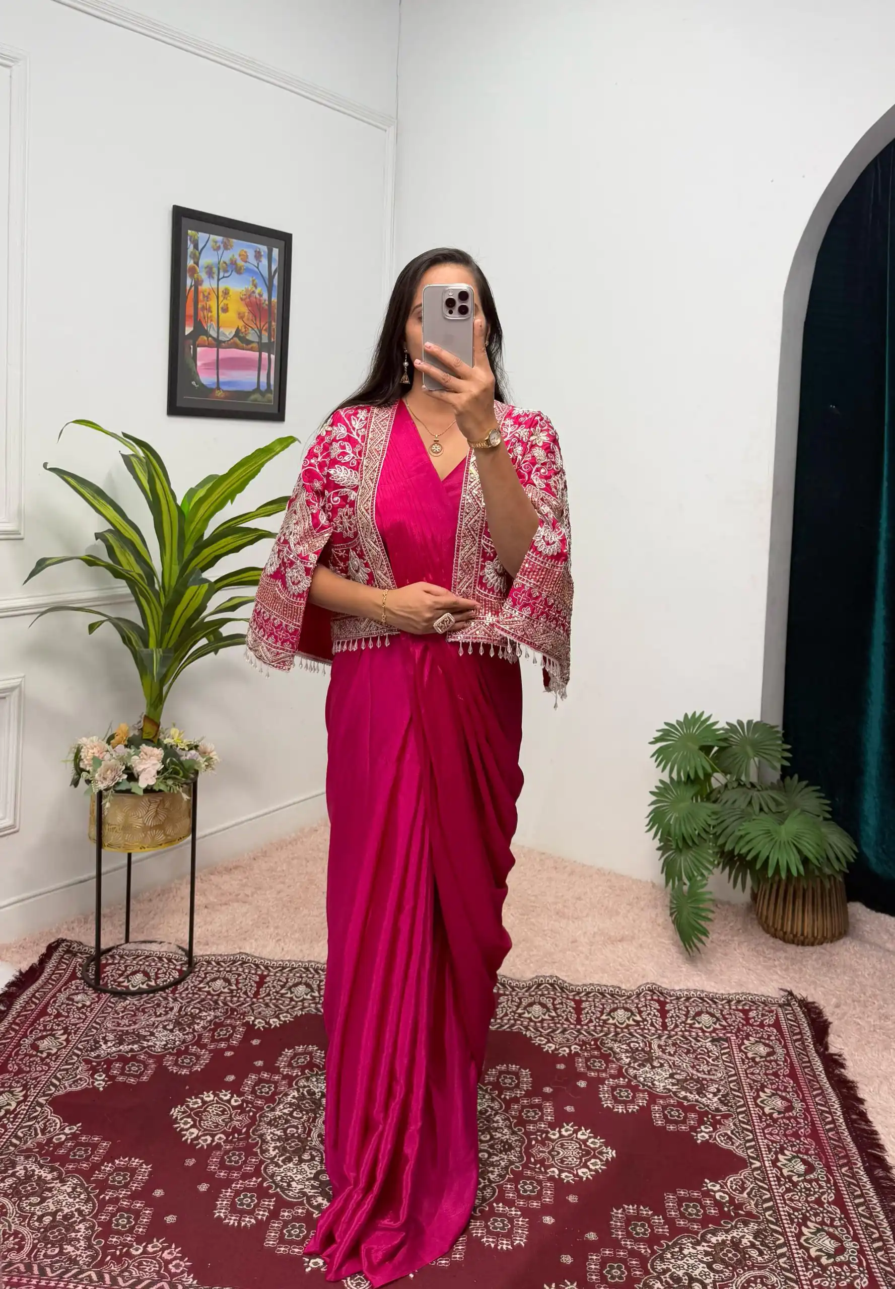 Pink Chinnon Fully Embroidery Koti Saree | Sarees, Bollywood Sarees, Creative Sarees, Designer Sarees, Embroidered Sarees, Ethnic Saree, Modern Digital sarees, Party Wear Sarees