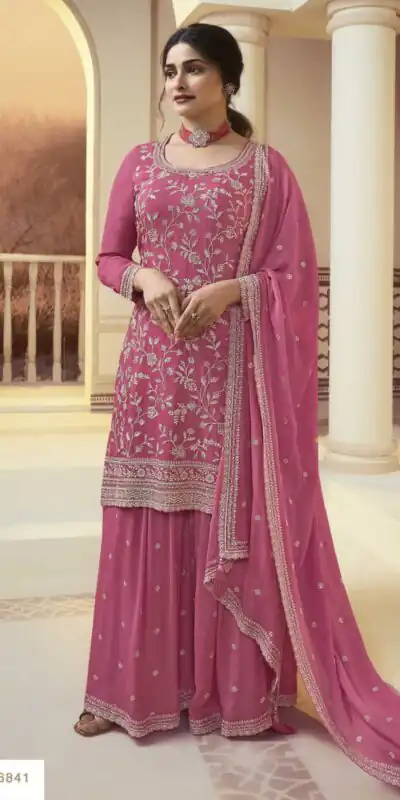 Pink Chinon Embroidery Multi Work Salwar Suit | Jump Suits, Salwar suit, Casual Suits, Creative suits, Designer Suits, Palazzo Suits, Party Wear Suits, Patiala Suits, Straight Suits