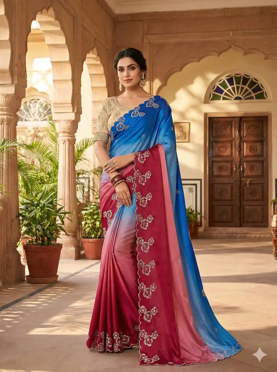 Pink Chinon Embroidery Work Saree | Sarees, Bollywood Sarees, Creative Sarees, Designer Sarees, Embroidered Sarees, Ethnic Saree, Modern Digital sarees, Party Wear Sarees