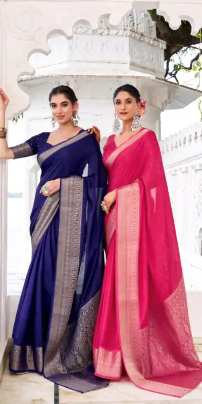 Pink Chinon Zari Work Saree | Sarees, Bollywood Sarees, Creative Sarees, Designer Sarees, Embroidered Sarees, Ethnic Saree, Modern Digital sarees, Party Wear Sarees