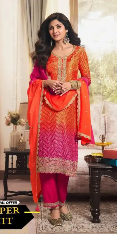 Pink Chinoon Silk Embroidery Work Salwar Suit | Jump Suits, Tops & Bottoms, Track Suits, Salwar suit, Casual Suits, Creative suits, Designer Suits, Palazzo Suits, Party Wear Suits, Patiala Suits, Straight Suits, Trendy Wear