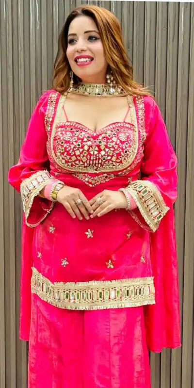 Pink Cosmos Embroidery Mirror Work Salwar Suit | Jump Suits, Salwar suit, Casual Suits, Creative suits, Designer Suits, Palazzo Suits, Party Wear Suits, Patiala Suits, Straight Suits