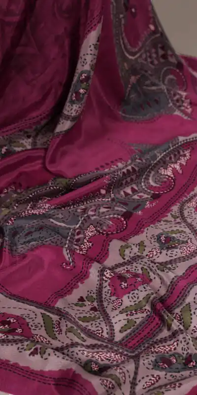 Pink Crepe With Printed Saree | Sarees, Bollywood Sarees, Creative Sarees, Designer Sarees, Embroidered Sarees, Ethnic Saree, Modern Digital sarees, Party Wear Sarees