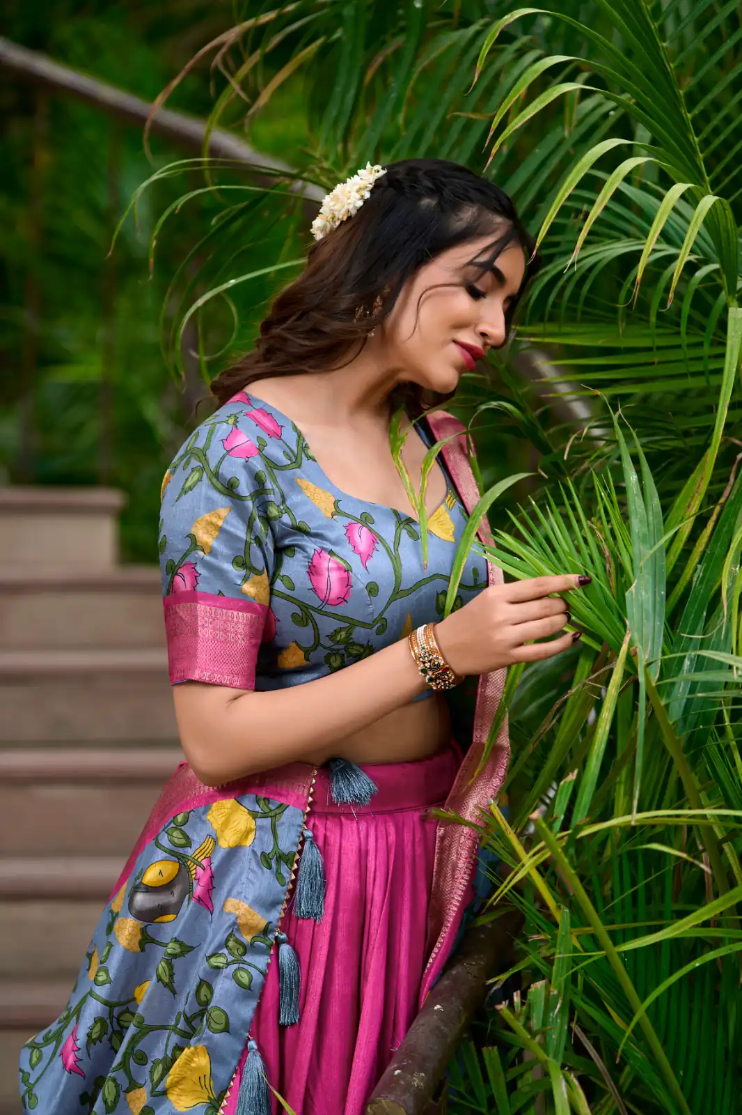 Pink Dola Silk Kalamkari Print Zari Lehenga Choli | Lehenga, Bollywood Lehenga, Creative Lehenga, Designer Lehenga, Embroidered Lehenga, Party Wear Lehenga