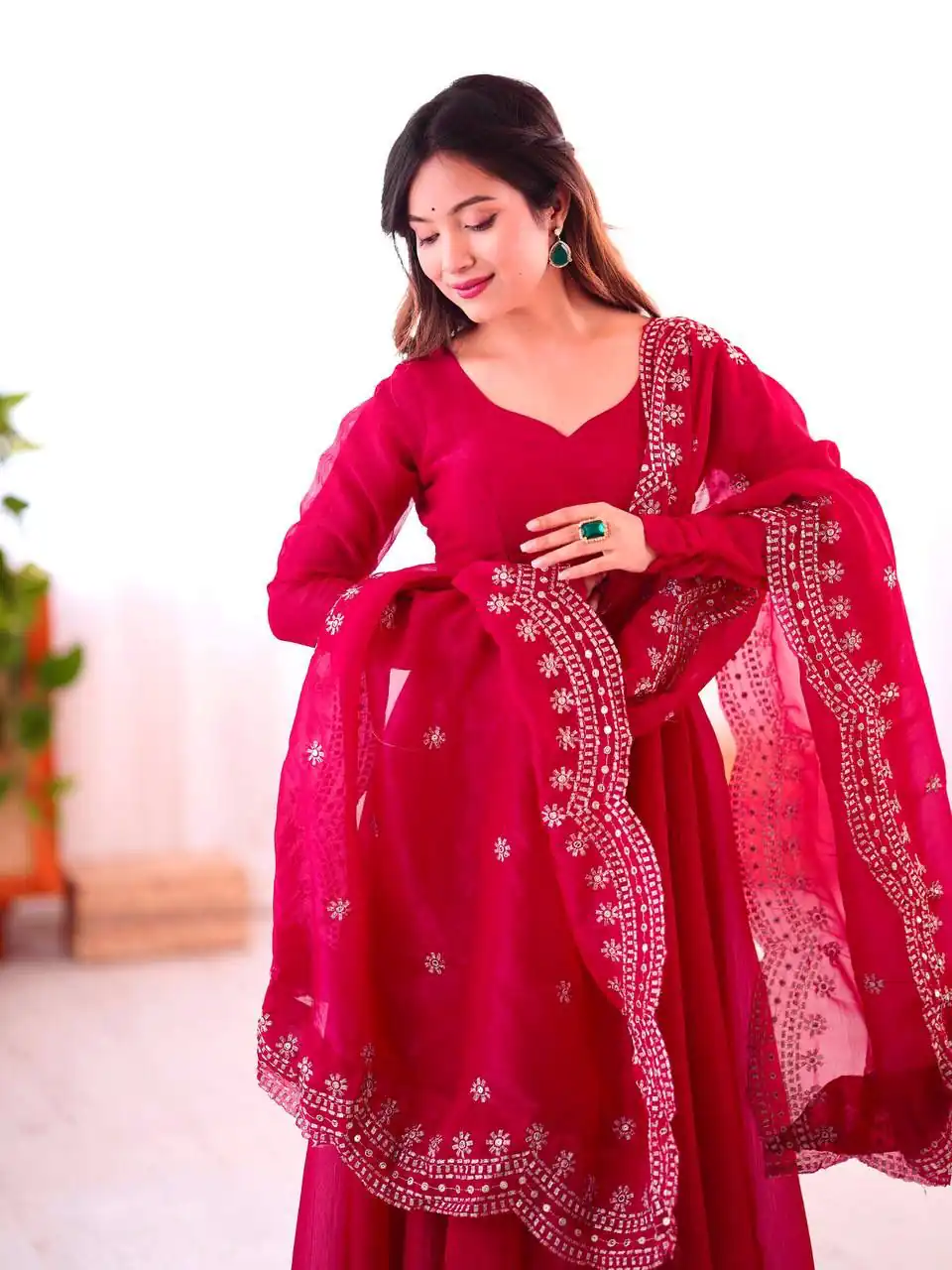 Pink Fandy Silk Embroidery Work Gown | Gowns, Bollywood Gowns, Creative Gowns, Designer Gowns, Embroidered Gowns, Party Wear Gowns