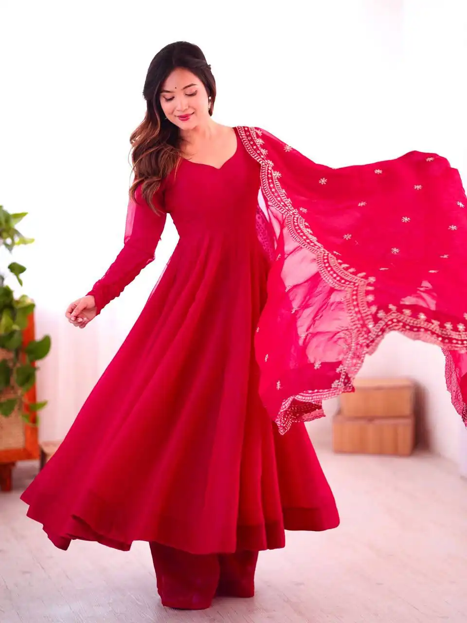 Pink Fandy Silk Embroidery Work Gown | Gowns, Bollywood Gowns, Creative Gowns, Designer Gowns, Embroidered Gowns, Party Wear Gowns