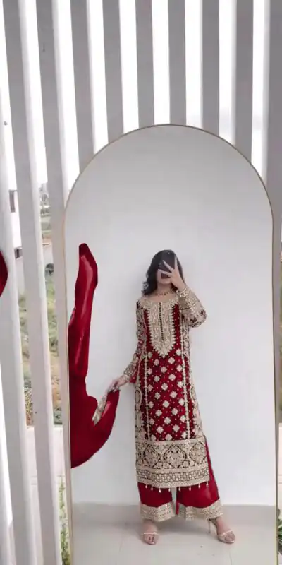 Pink Faux Georgette Embroidery Salwar Suit | Jump Suits, Salwar suit, Casual Suits, Creative suits, Designer Suits, Palazzo Suits, Party Wear Suits, Patiala Suits, Straight Suits