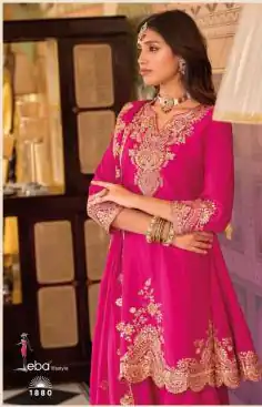 Pink Faux Georgette Thread Work Salwar Suit | Jump Suits, Salwar suit, Casual Suits, Creative suits, Designer Suits, Palazzo Suits, Party Wear Suits, Patiala Suits, Straight Suits