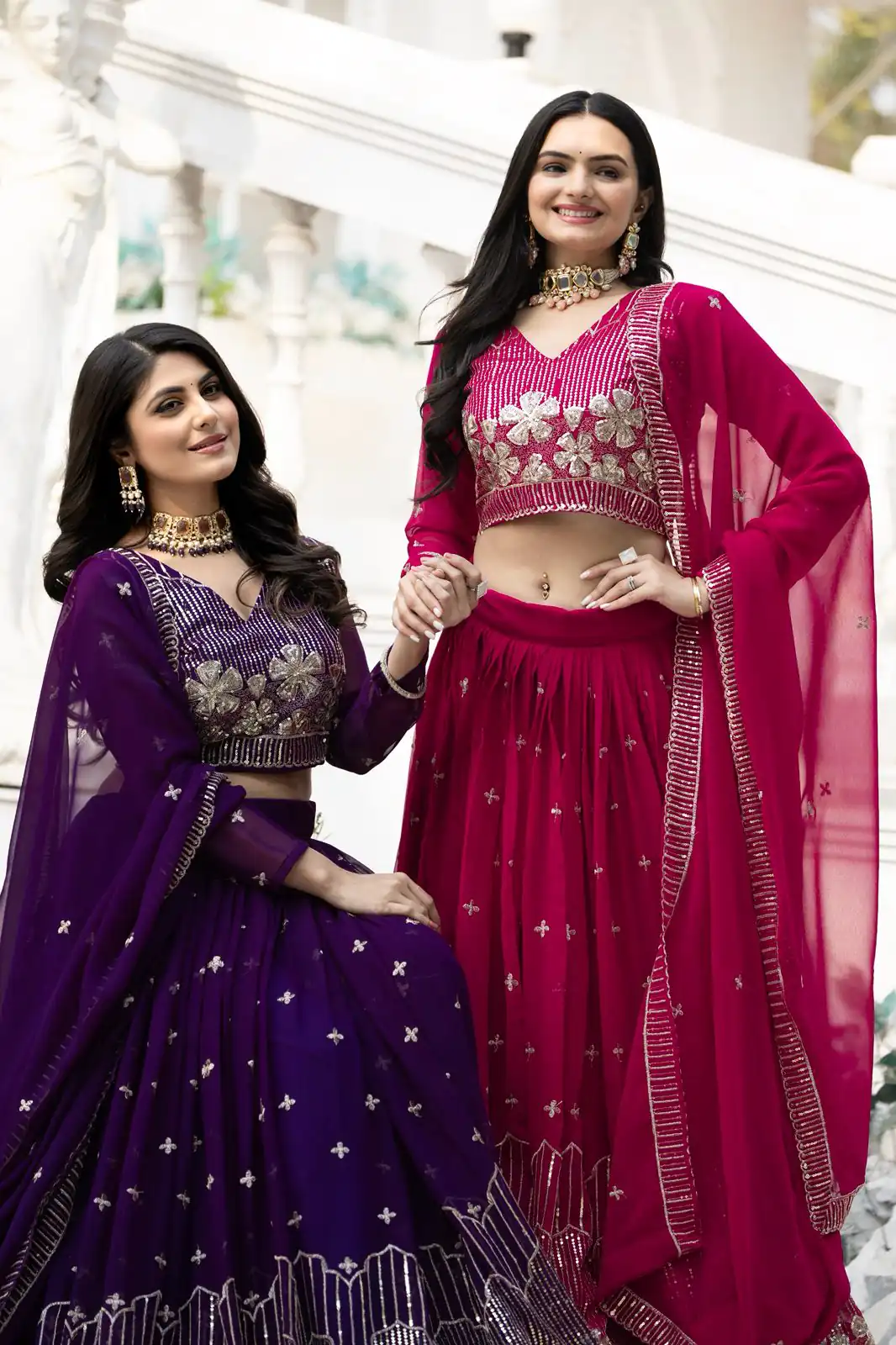 Pink Fox Georgette Embroidery Work Lehenga Choli | Lehenga, Bollywood Lehenga, Creative Lehenga, Designer Lehenga, Embroidered Lehenga, Party Wear Lehenga