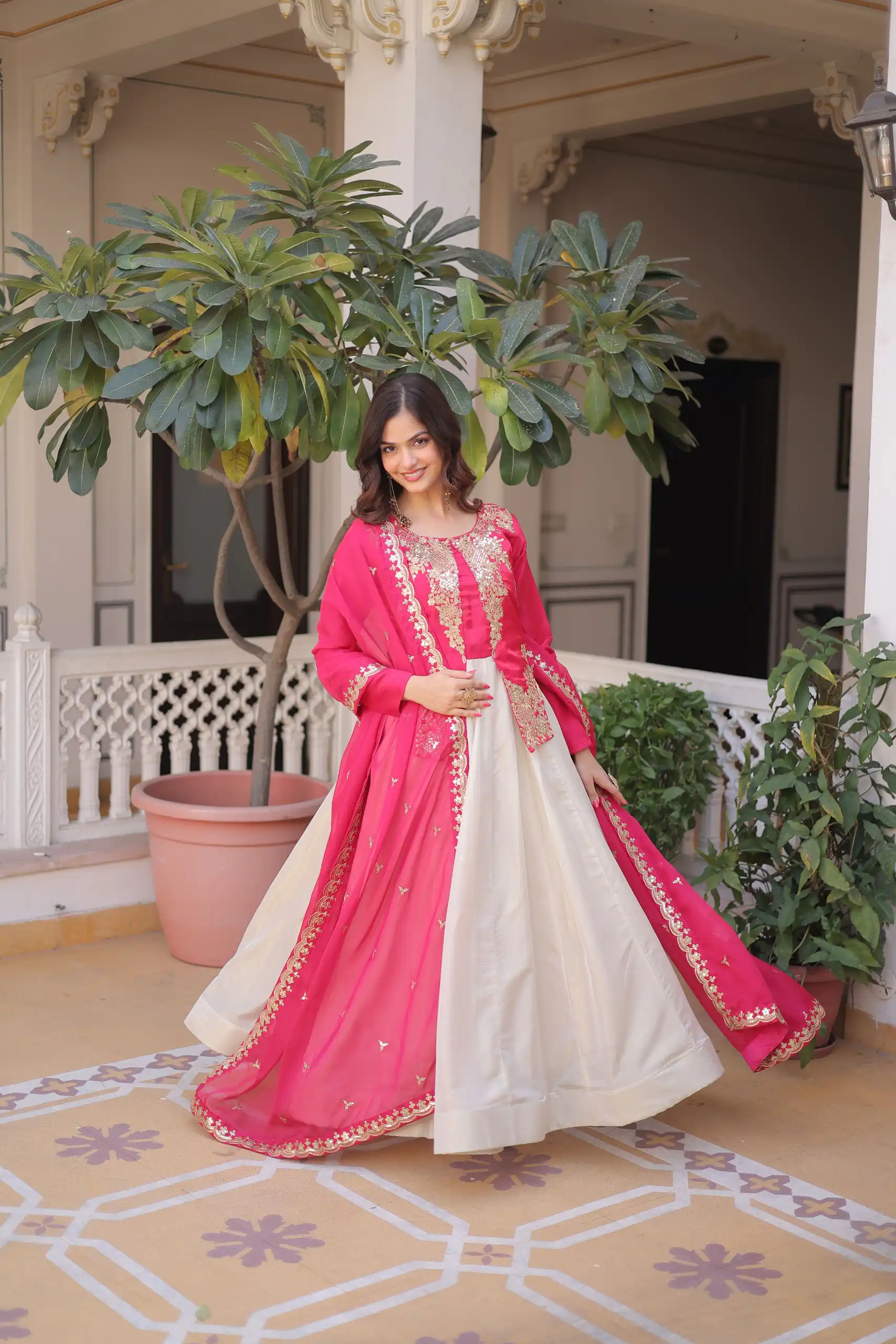 Pink Glass Roman Sequins Work Gown | Gowns, Bollywood Gowns, Creative Gowns, Designer Gowns, Embroidered Gowns, Party Wear Gowns