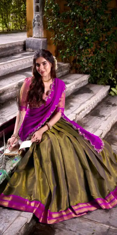 Pink Kanchipuram Weaving Lehenga Choli | Lehenga, Bollywood Lehenga, Creative Lehenga, Designer Lehenga, Embroidered Lehenga, Party Wear Lehenga