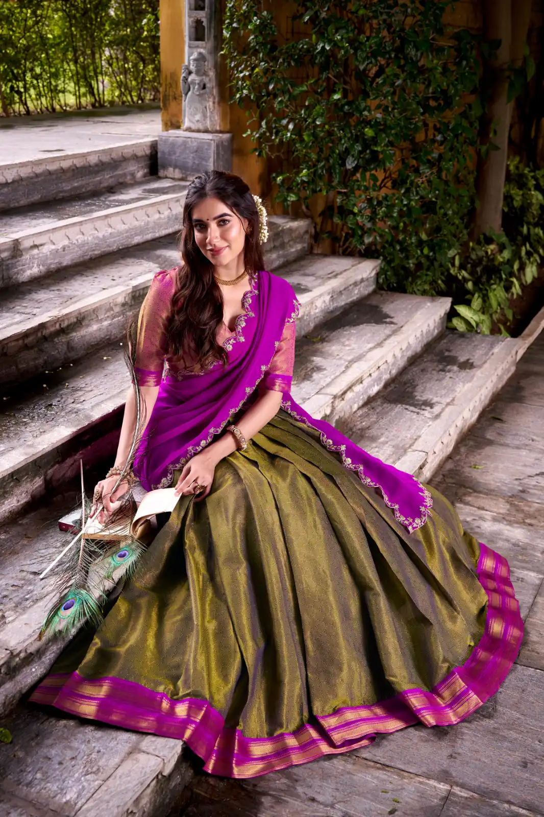 Pink Kanchipuram Weaving Lehenga Choli | Lehenga, Bollywood Lehenga, Creative Lehenga, Designer Lehenga, Embroidered Lehenga, Party Wear Lehenga