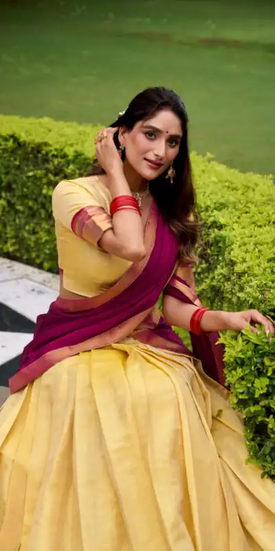 Pink Kanchipuram Zari Lace Work Lehenga Choli | Lehenga, Bollywood Lehenga, Creative Lehenga, Designer Lehenga, Embroidered Lehenga, Party Wear Lehenga