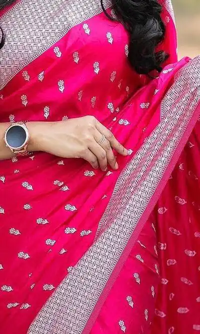 Pink Lichi Silk Border Lace Work Saree | Sarees, Bollywood Sarees, Creative Sarees, Designer Sarees, Embroidered Sarees, Ethnic Saree, Modern Digital sarees, Party Wear Sarees