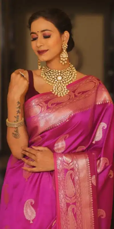 Pink Lichi Silk Border Lace Work Saree | Sarees, Bollywood Sarees, Creative Sarees, Designer Sarees, Embroidered Sarees, Ethnic Saree, Modern Digital sarees, Party Wear Sarees