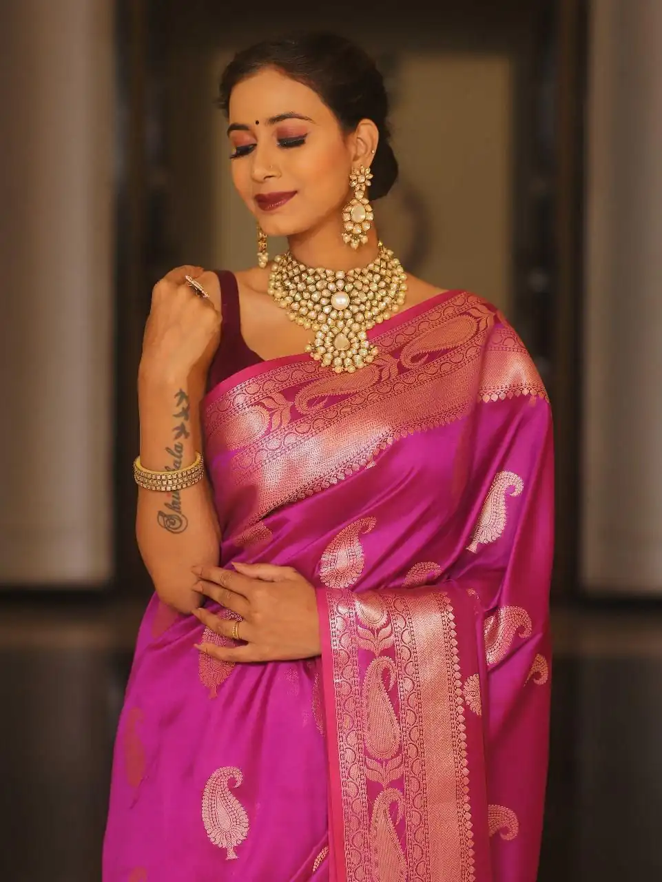 Pink Lichi Silk Border Lace Work Saree | Sarees, Bollywood Sarees, Creative Sarees, Designer Sarees, Embroidered Sarees, Ethnic Saree, Modern Digital sarees, Party Wear Sarees