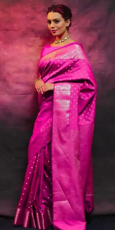 Pink Lichi Silk Jacquard Rich Pallu Saree | Sarees, Bollywood Sarees, Creative Sarees, Designer Sarees, Embroidered Sarees, Ethnic Saree, Modern Digital sarees, Party Wear Sarees