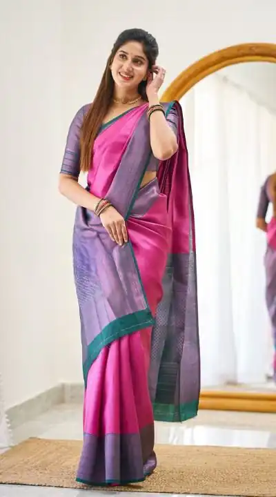 Pink Lichi Silk Jacquard Work Saree | Sarees, Bollywood Sarees, Creative Sarees, Designer Sarees, Embroidered Sarees, Ethnic Saree, Modern Digital sarees, Party Wear Sarees