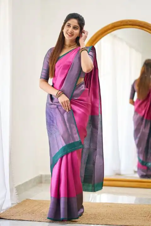 Pink Lichi Silk Jacquard Work Saree | Sarees, Bollywood Sarees, Creative Sarees, Designer Sarees, Embroidered Sarees, Ethnic Saree, Modern Digital sarees, Party Wear Sarees