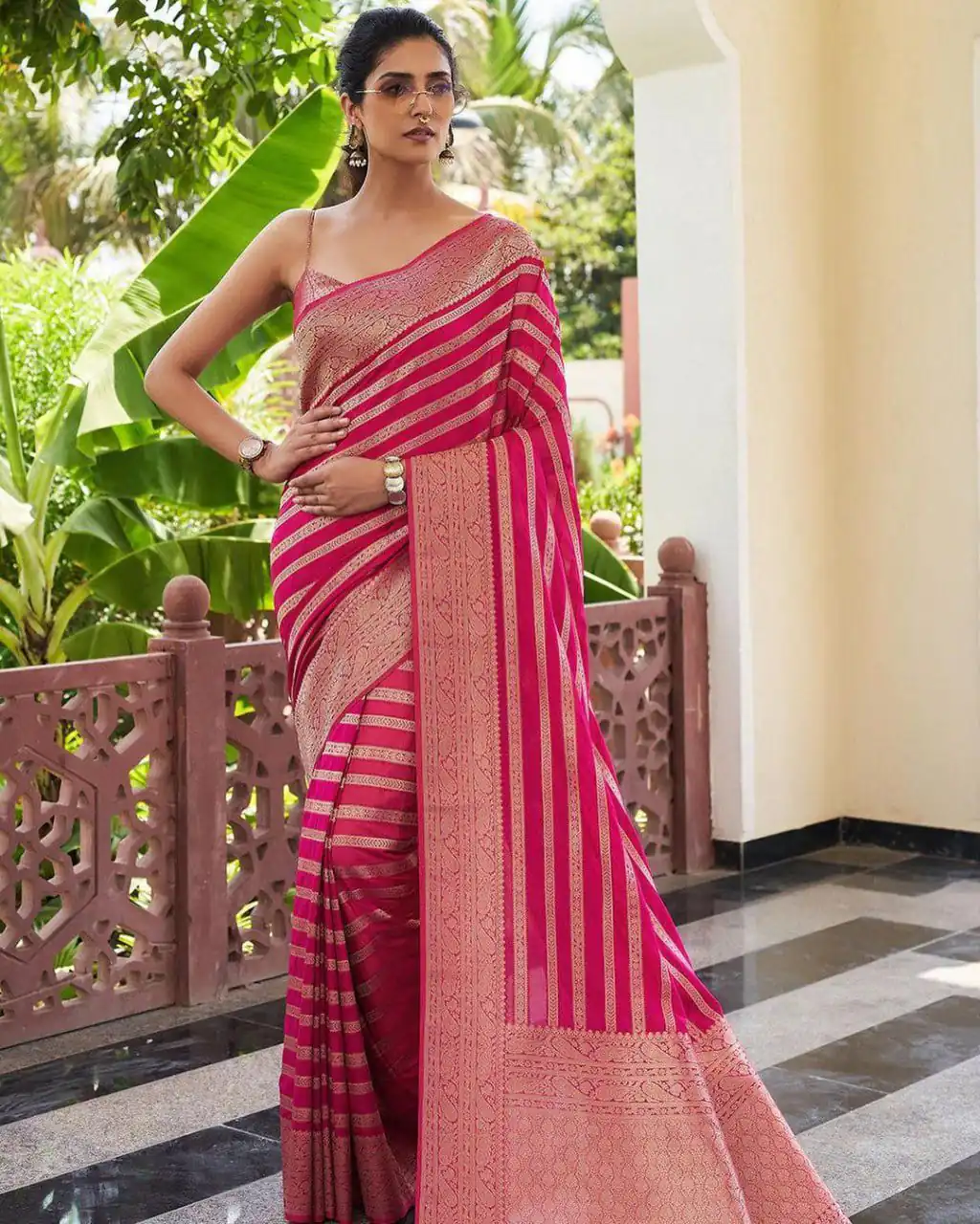 Pink Lichi Silk Lace Border Work Saree | Sarees, Bollywood Sarees, Creative Sarees, Designer Sarees, Embroidered Sarees, Ethnic Saree, Modern Digital sarees, Party Wear Sarees