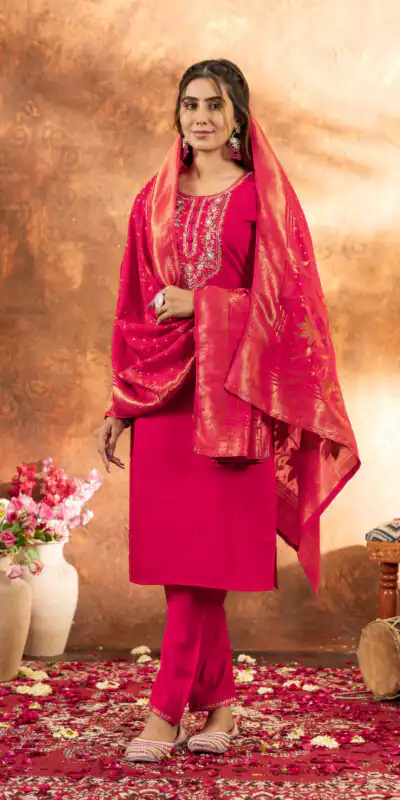 Pink Marina Silk Embroidery Work Salwar Suit | Jump Suits, Salwar suit, Casual Suits, Creative suits, Designer Suits, Palazzo Suits, Party Wear Suits, Patiala Suits, Straight Suits