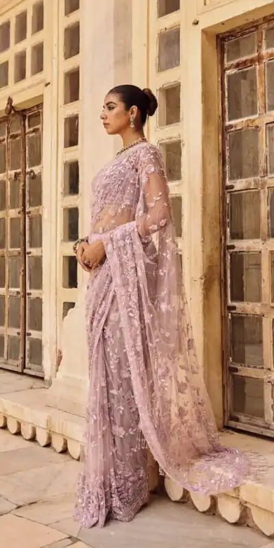 Pink Mono Net Sequins Saree | Sarees, Bollywood Sarees, Creative Sarees, Designer Sarees, Embroidered Sarees, Ethnic Saree, Modern Digital sarees, Party Wear Sarees